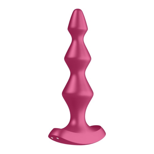 Малиновая анальная пробка с вибрацией Lolli Plug 1 - 13,5 см