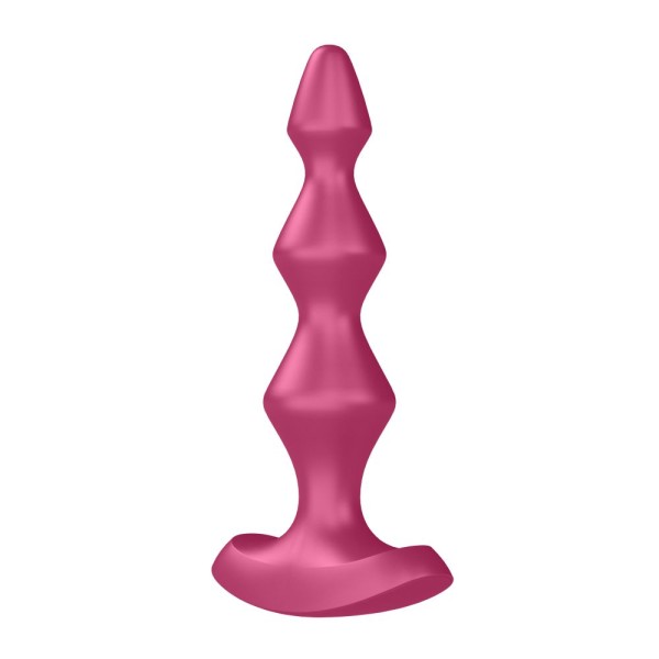 Малиновая анальная пробка с вибрацией Lolli Plug 1 - 13,5 см