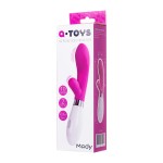 Розовый силиконовый вибратор с клиторальным стимулятором A-Toys Mady - 20,4 см