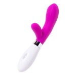 Розовый силиконовый вибратор с клиторальным стимулятором A-Toys Mady - 20,4 см