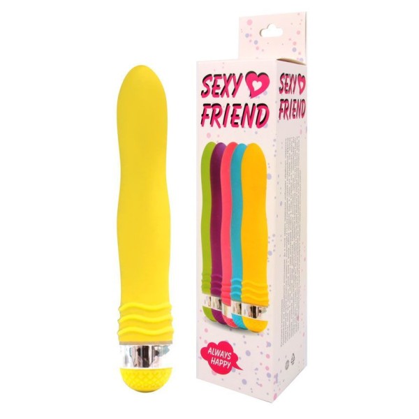 Желтый эргономичный вибратор Sexy Friend - 17,5 см