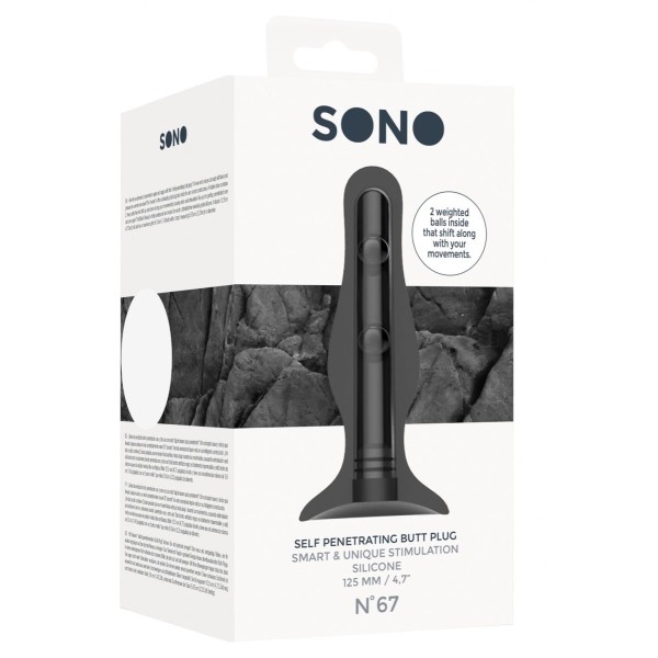 Черная анальная пробка Self Penetrating Butt Plug № 67 - 12,7 см