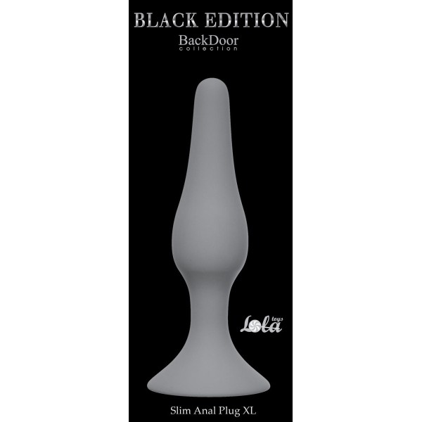Серая анальная пробка Slim Anal Plug XL - 15,5 см