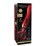 Красный двухсторонний вибростимулятор Ultimate Pleasure 24K Gold Luxury Edition - 25 см