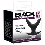 Чёрная анальная V-образная пробка Black Velvets Vibrating Anchor Plug с вибрацией - 10,3 см