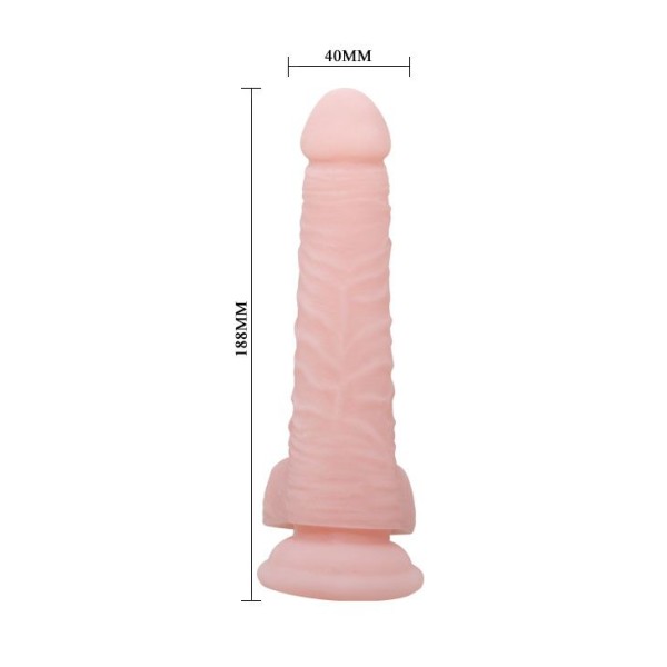 Телесный фаллоимитатор с присоской Super Dildo - 18,8 см