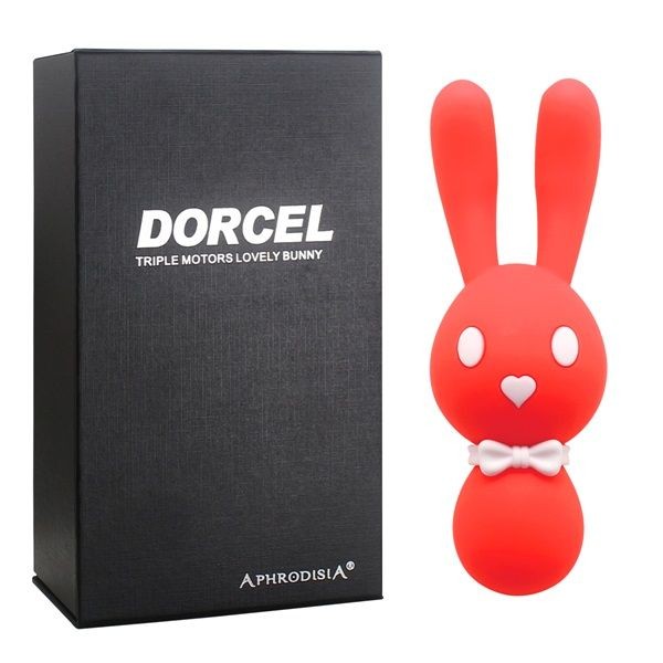 Оранжевый вибростимулятор-зайчик Dorcel - 16 см