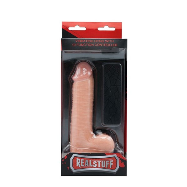 Телесный вибратор-реалистик на присоске REALSTUFF 65INCH DONG - 17 см