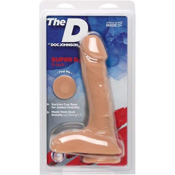Телесный фаллоимитатор на присоске The D Super D 9  Vanilla - 22,86 см