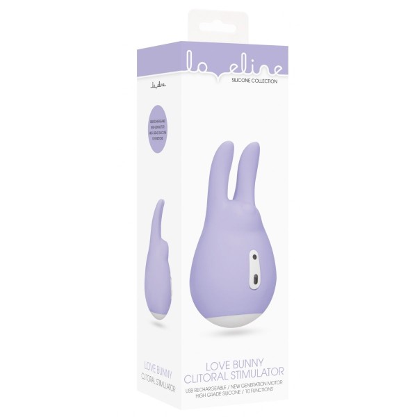 Фиолетовый клиторальный стимулятор Love Bunny - 9,4 см