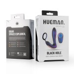 Фиолетовый анальный вибратор с эрекционным кольцом Black Hole - 14,3 см