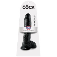 Реалистичный чёрный фаллоимитатор-гигант 10 Cock with Balls - 25,4 см. Реалистичный чёрный фаллоимитатор-гигант 10 Cock with Balls - 25,4 см.