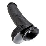 Реалистичный чёрный фаллоимитатор-гигант 10  Cock with Balls - 25,4 см
