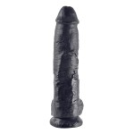 Реалистичный чёрный фаллоимитатор-гигант 10  Cock with Balls - 25,4 см