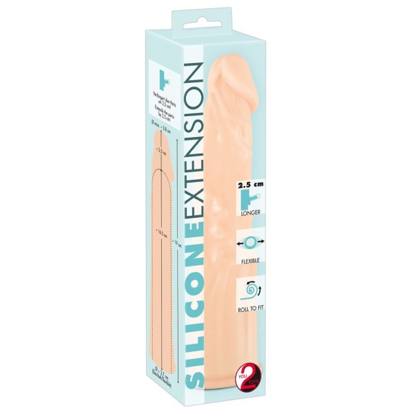 Телесная насадка-удлинитель Silicone Extension - 19 см