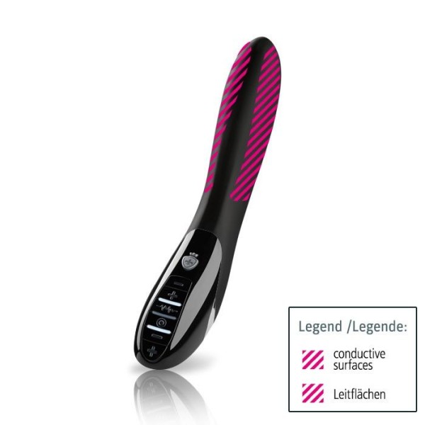 Черный вибратор с миостимуляцией Mystim Electric Eric Black Edition - 27 см