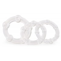 Набор из 3 прозрачных эрекционных колец с рельефом Набор из 3 прозрачных эрекционных колец с рельефом