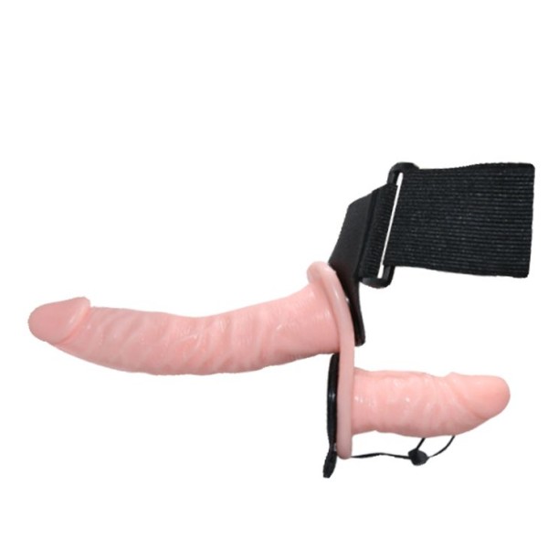 Женский страпон с вибрацией и вагинальной пробкой Ultra Passionate Harness - 18 см