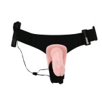 Женский страпон с вибрацией и вагинальной пробкой Ultra Passionate Harness - 18 см