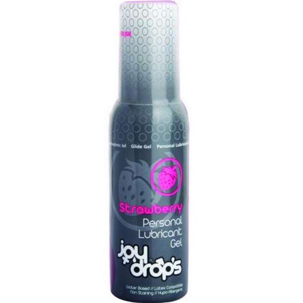 Смазка на водной основе со вкусом клубники JoyDrops Strawberry - 100 мл