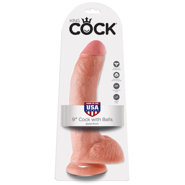 Телесный фаллоимитатор 9  Cock with Balls - 22,9 см