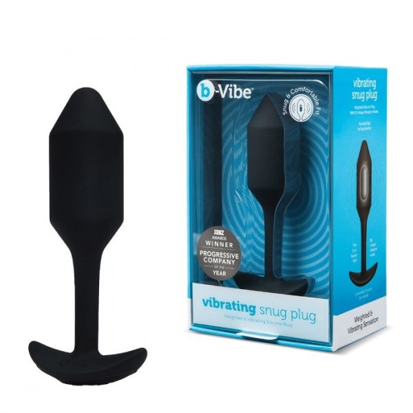 Чёрная пробка для ношения с вибрацией Snug Plug 2 - 11,4 см