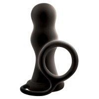 Черная анальная пробка с эрекционным кольцом Renegade Pop Lock Rambo