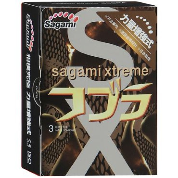 Суженные к основанию презервативы Sagami Xtreme Cobra - 3 шт