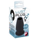 Чёрная анальная пробка-тоннель Lust Tunnel M - 10 см
