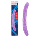 Фиолетовый двусторонний фаллоимитатор 128 Inch Dildo - 32,5 см