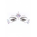 Эротический комплект с наклейкой на лицо Bra Set With Garters   Dazzling Sticker
