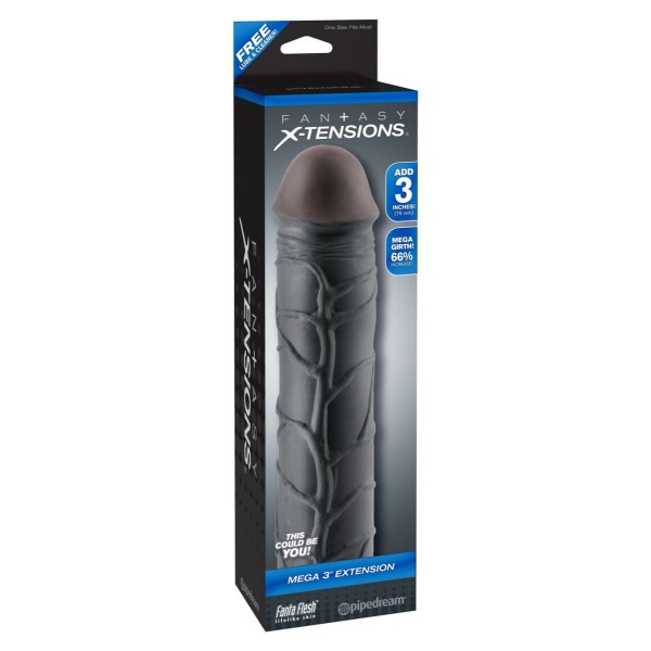 Чёрная удлиняющая насадка MEGA 3 EXTENSION - 22,8 см