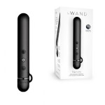 Черный мини-вибратор Le Wand Baton с текстурированной насадкой - 11,9 см