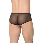 Мужские трусы-шорты с замочками и центральной частью из wet-look ткани