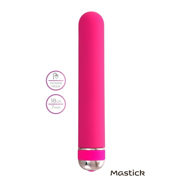 Розовый нереалистичный вибратор Mastick - 18 см