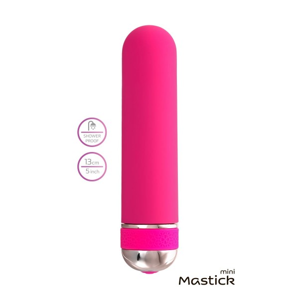 Розовый нереалистичный мини-вибратор Mastick Mini - 13 см