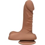 Бежевый фаллоимитатор с мошонкой на присоске The D Super D 6  Caramel - 16,5 см