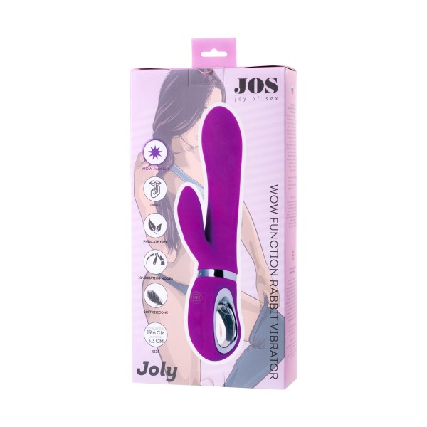 Лиловый вибратор с клиторальным стимулятором JOS JOLY - 19,6 см