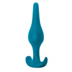 Бирюзовая анальная пробка Smooth - 12,5 см