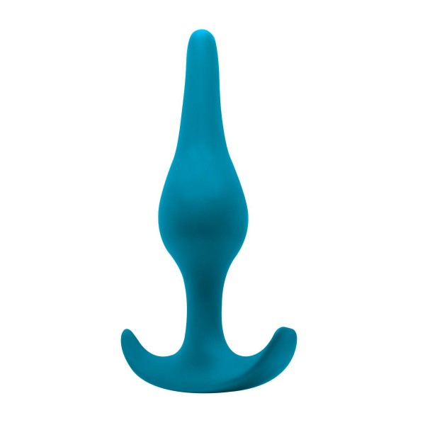 Бирюзовая анальная пробка Smooth - 12,5 см