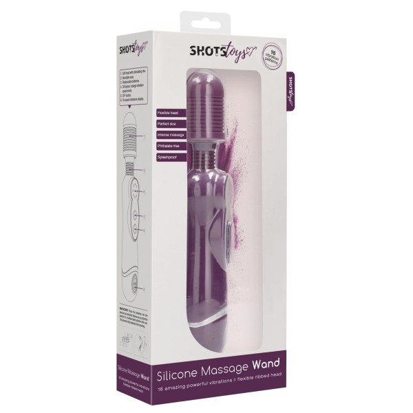 Фиолетовый универсальный массажер Silicone Massage Wand - 20 см