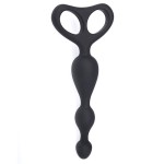 Чёрная анальная цепочка ANAL ANCHOR SILICONE - 16,5 см