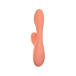 Розовый вибратор Shape of water Pearl с клиторальным отростком - 18,5 см