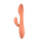 Розовый вибратор Shape of water Pearl с клиторальным отростком - 18,5 см