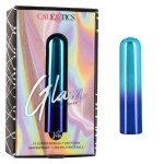 Голубой гладкий мини-вибромассажер Glam Vibe - 9 см