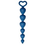Синяя анальная цепочка Heart Ray - 17,5 см