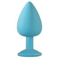 Большая голубая анальная пробка Emotions Cutie Large с фиолетовым кристаллом - 10 см. Большая голубая анальная пробка Emotions Cutie Large с фиолетовым кристаллом - 10 см.