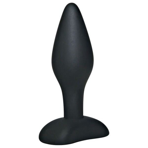 Чёрный анальный стимулятор Silicone Butt Plug Small - 9 см