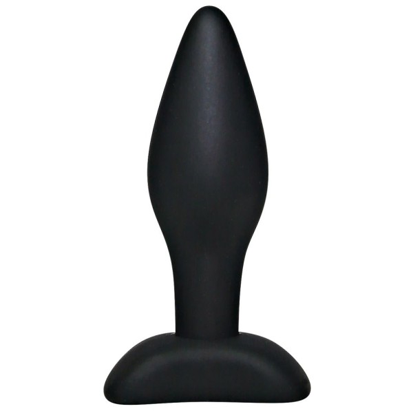 Чёрный анальный стимулятор Silicone Butt Plug Small - 9 см