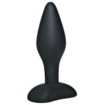 Чёрный анальный стимулятор Silicone Butt Plug Small - 9 см